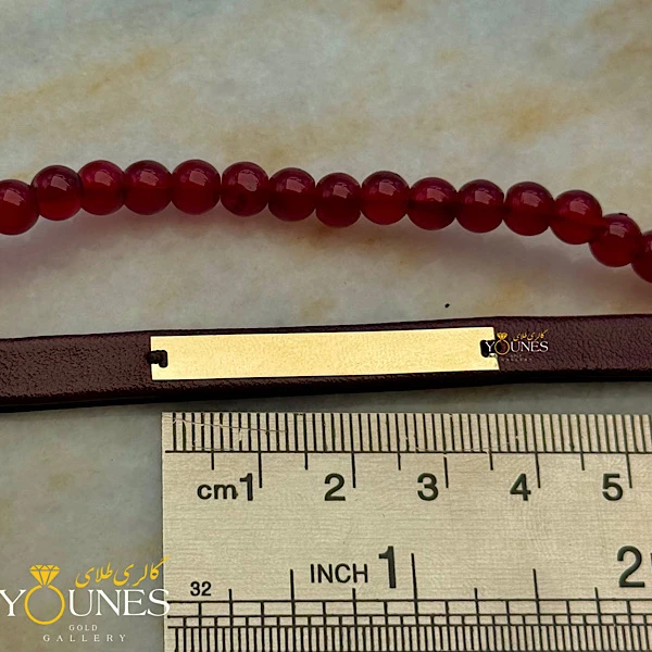 دستبند چرم زنانه طلا لیزری L220